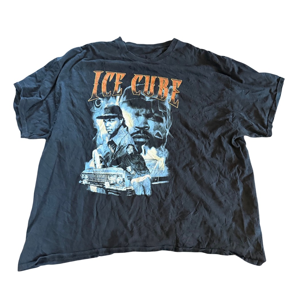 Ice Cube Mens Graphic T-Shirt XXL Black Hip Hop Rap Streetwear Tee